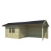  Outdoor Life Products | Tuinhuis met Overkapping Maribel 680 x 300 | Geïmpregneerd | Olijfgroen 260802-01